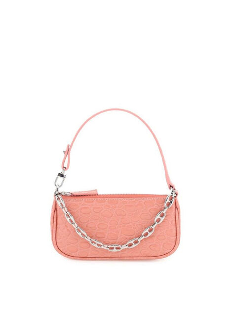 Croco Rachel Mini Shoulder Bag in Pink