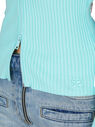 Courrèges Rib Knit Extra Zip Cardigan Light Blue flcou0251038grn