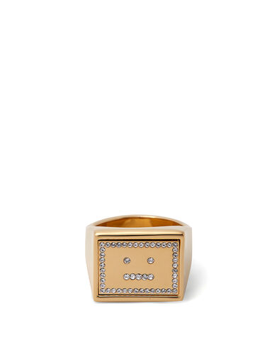 Acne Studios Crystal Embellished Face Ring | THE FLAMEL®