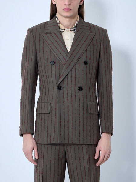 Striped Wool Tailored Blazer