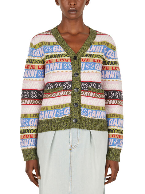 Logo Intarsia Cardigan