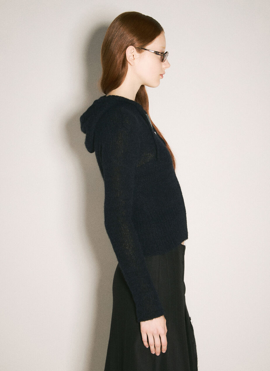 Compact Hooded Zip-Up Cardigan