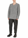 Dion Lee Marled Boucle V-Neck Sweater Grey fldle0349006gry