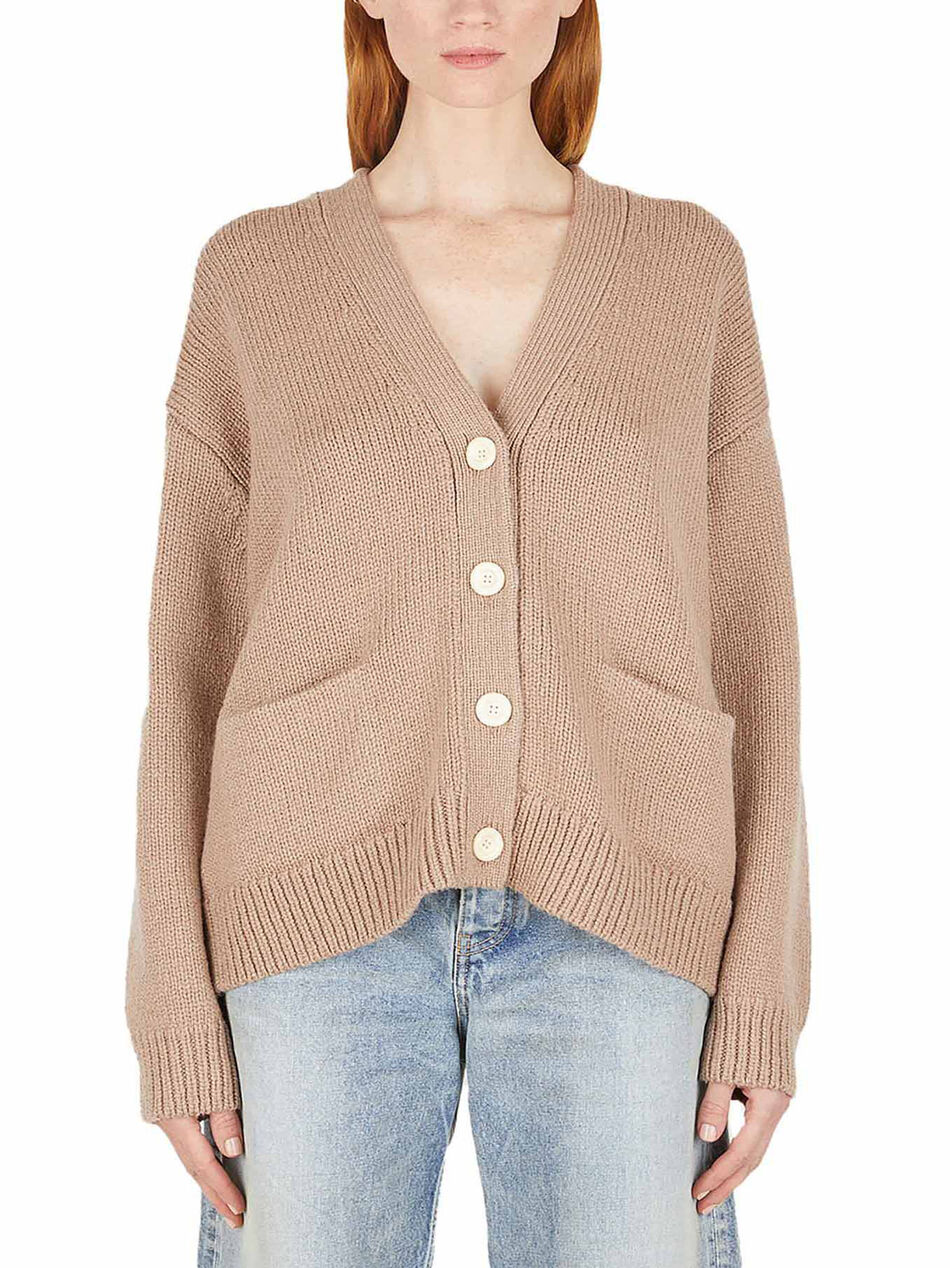 Cardigan a Coste con Scollo a V