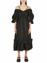 Simone Rocha Off Shoulder Signature Sleeve Dress Black flsra0250009blk