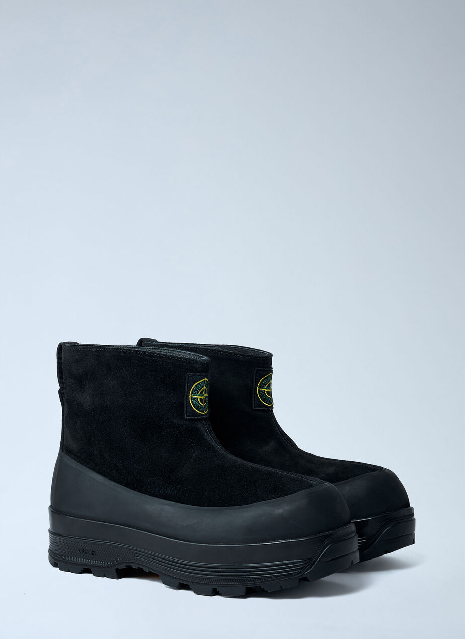 Suede Logo Patch Boots