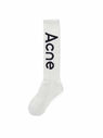 Acne Studios Ribbed Socks with Logo  flacn0346013wht