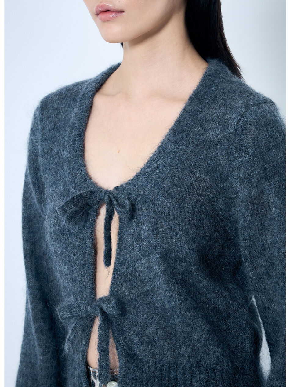 Light Mohair Tie-String Cardigan
