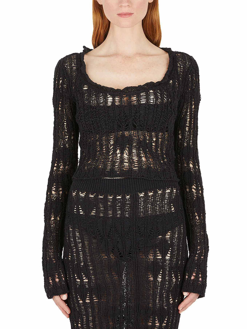 Distressed Top with Long Sleeves