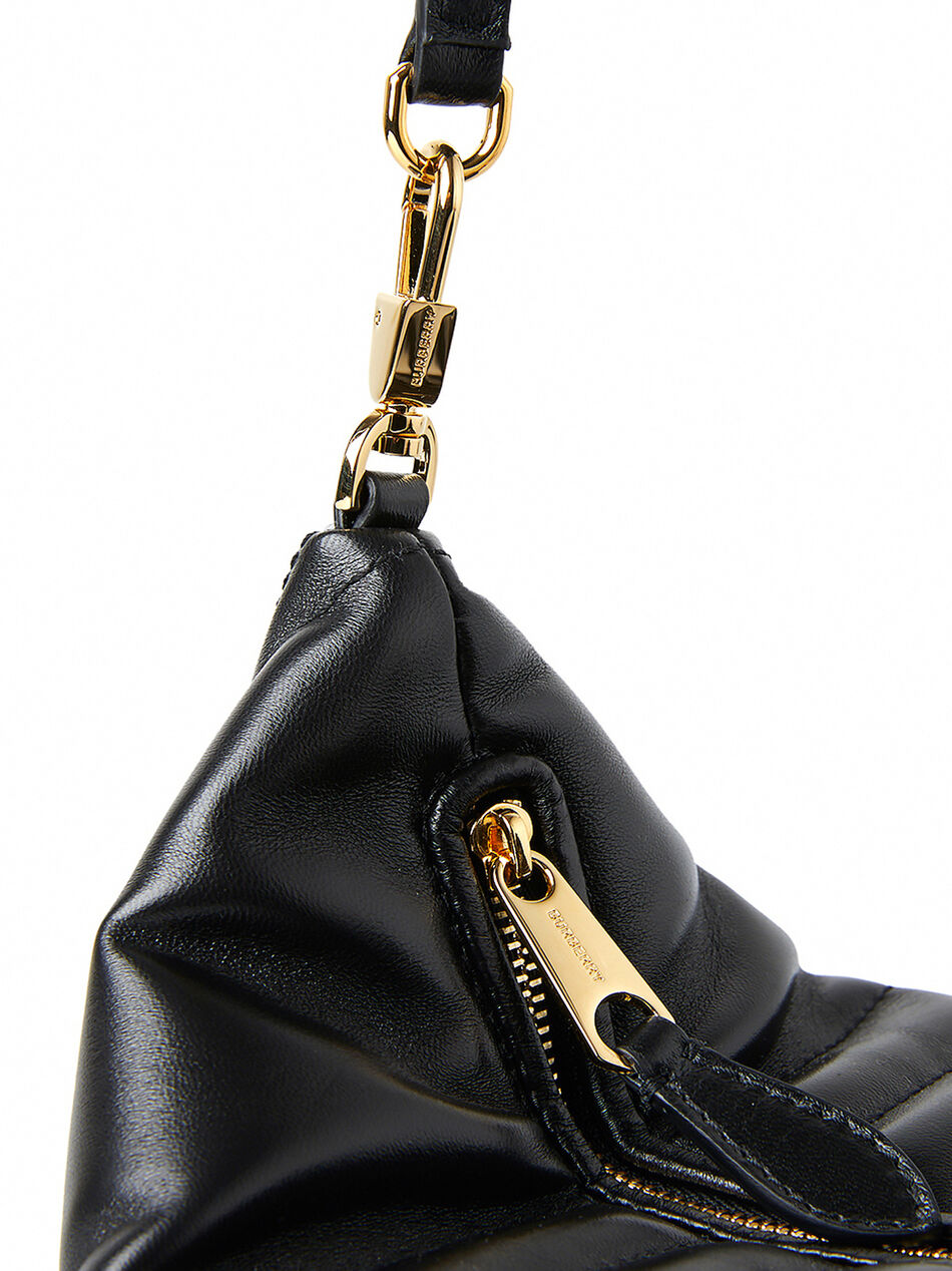 Lola Black Leather Crescent Shoulder Bag