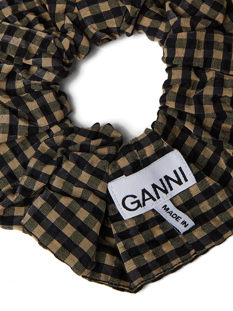 Check Seersucker Scrunchie