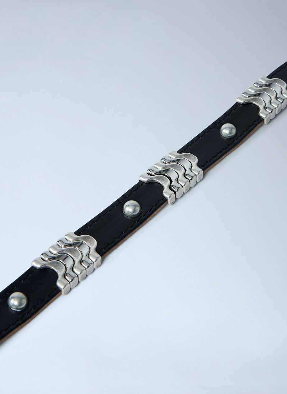 Wave Leather Chocker Necklace