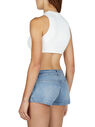 Courrèges Rib Knit Suspenders Crop Top White flcou0251041cre