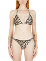 GANNI Top Bikini con Stampa Leopardata Beige flgan0249026brn