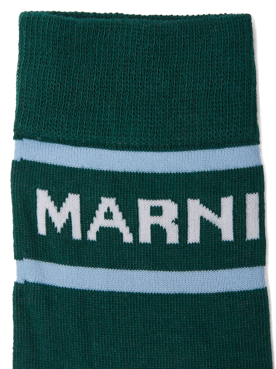Colour Block Logo Socks in Green