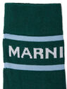 Marni Colour Block Logo Socks in Green Green flmni0149021grn