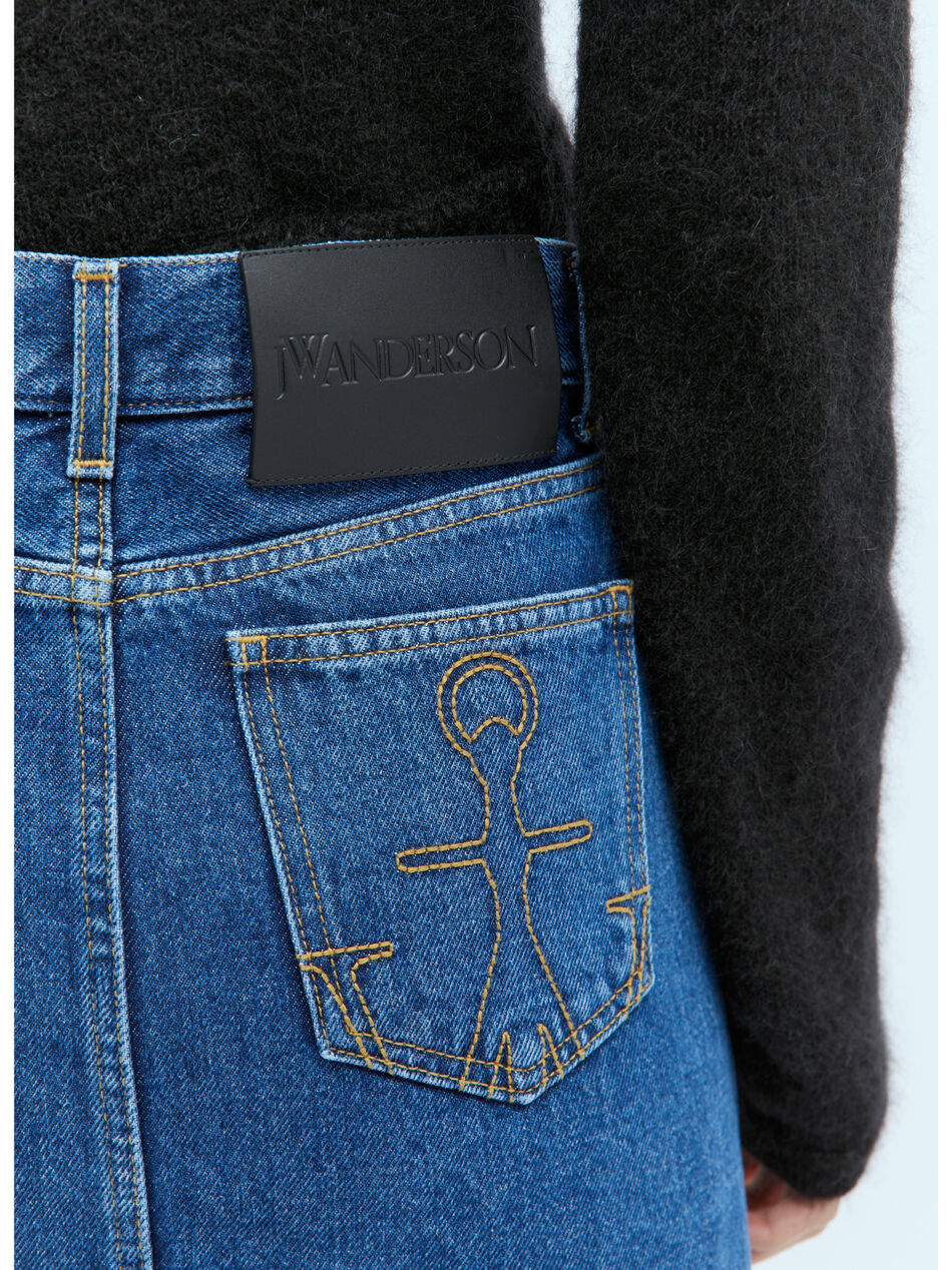 Lasercut Denim Midi Skirt