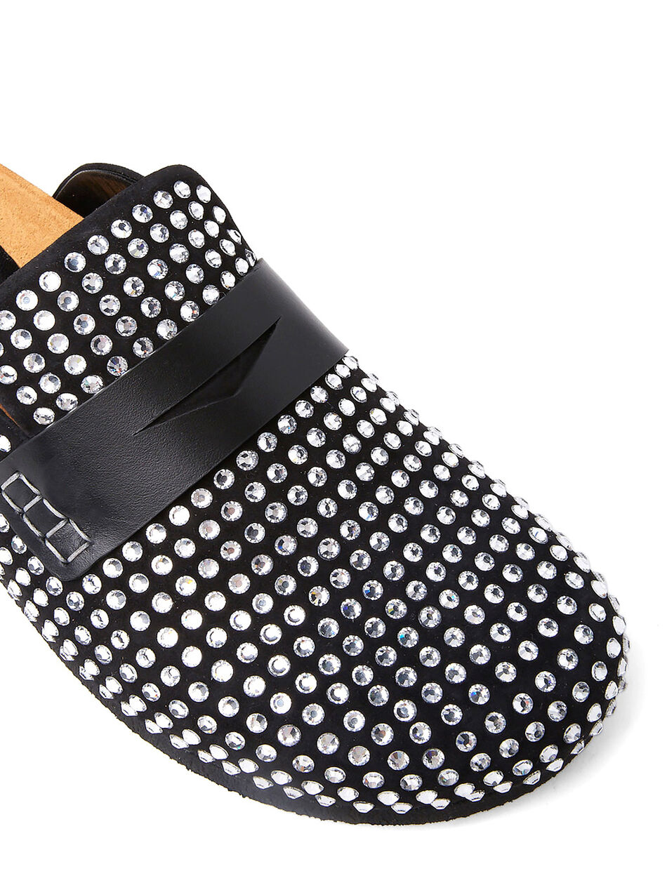 Crystal Backless Penny Loafers