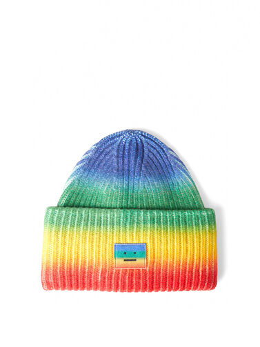 Acne Studios Rainbow Face Patch Beanie Hat | THE FLAMEL® display picture 1