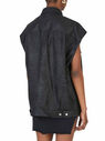 Rick Owens Vest in Black Leather Black flric0247002blk