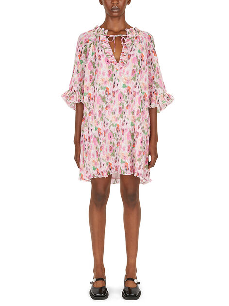 Plisse Floral Dress
