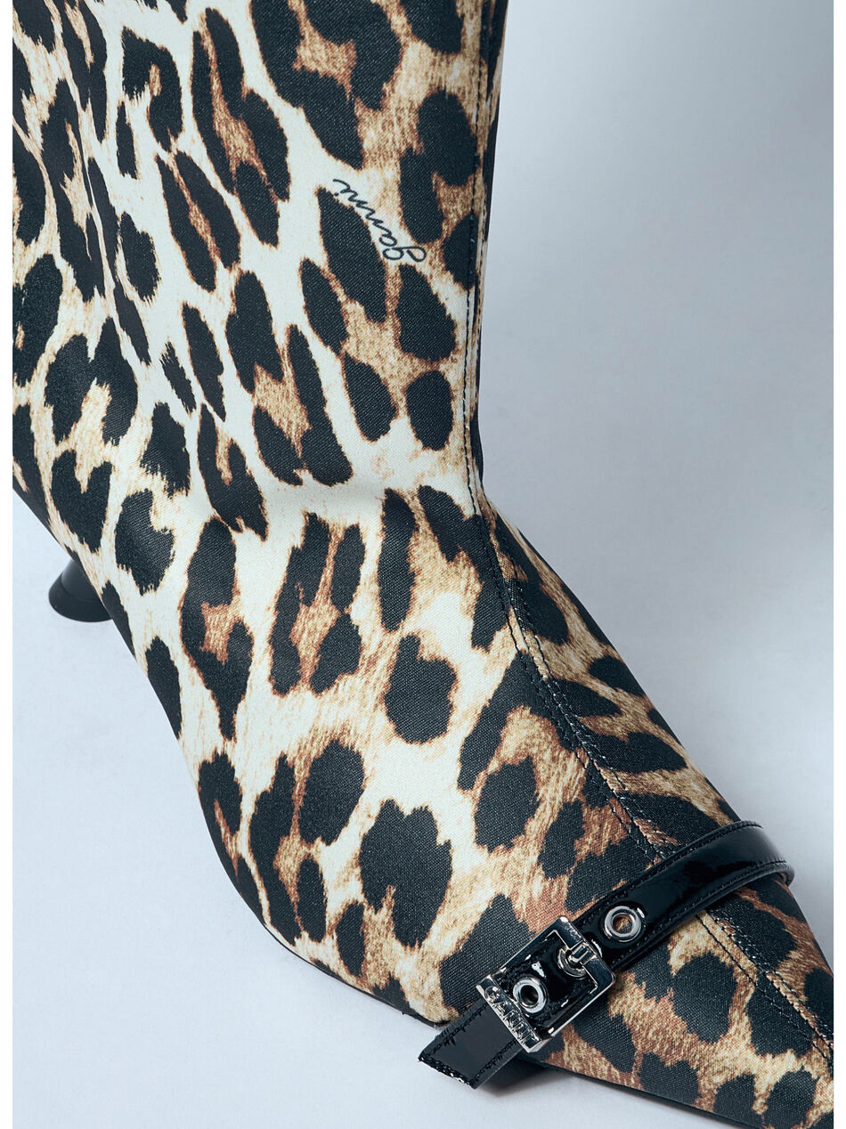 Leopard Eyelets Slouchy High Shaft Boots