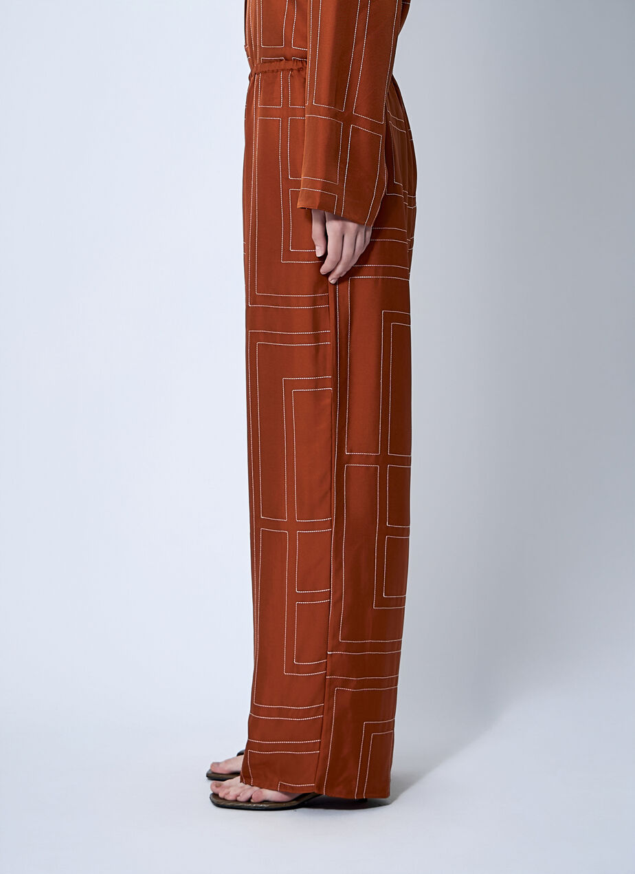 Monogram Silk Pants