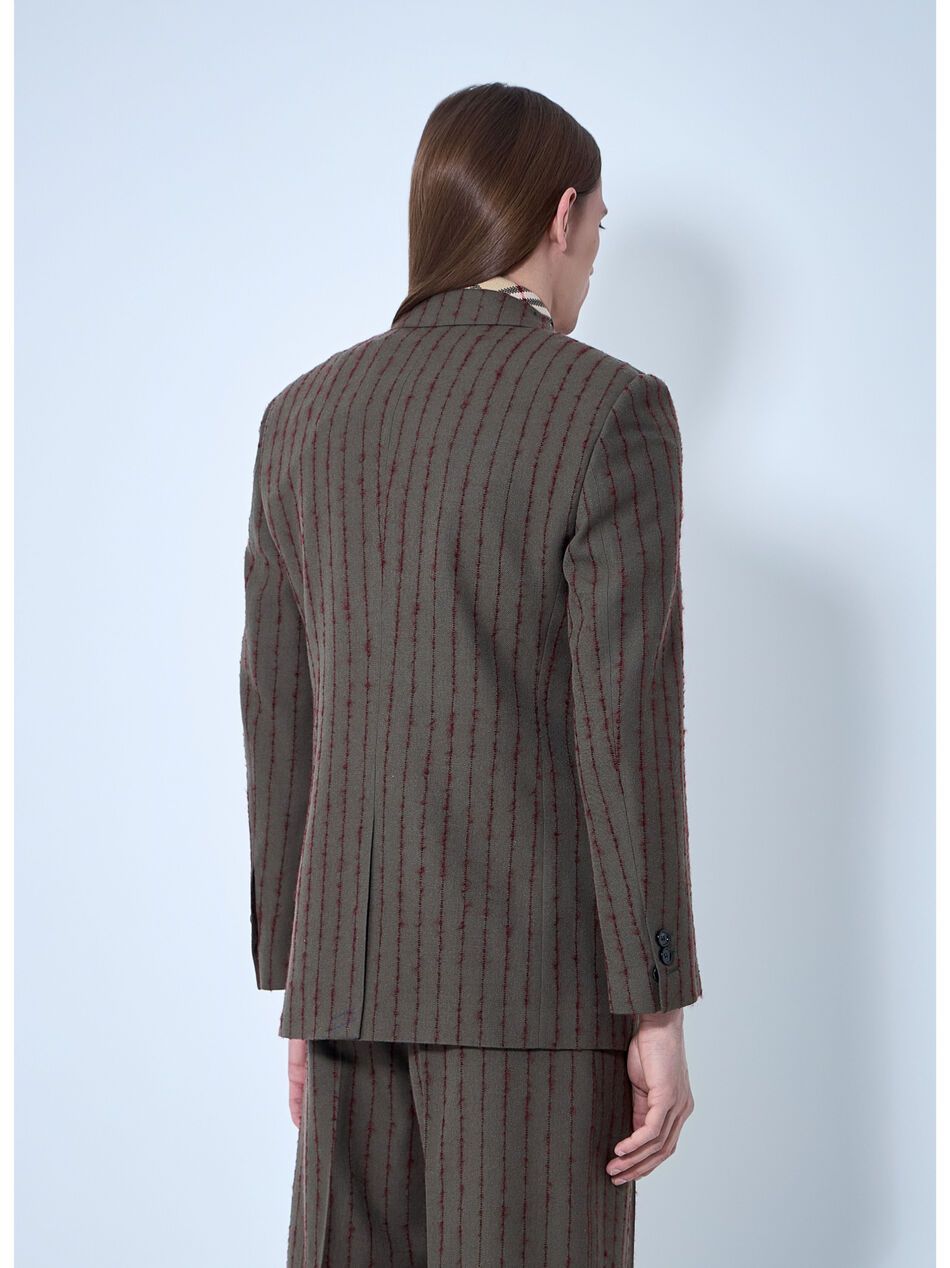 Striped Wool Tailored Blazer