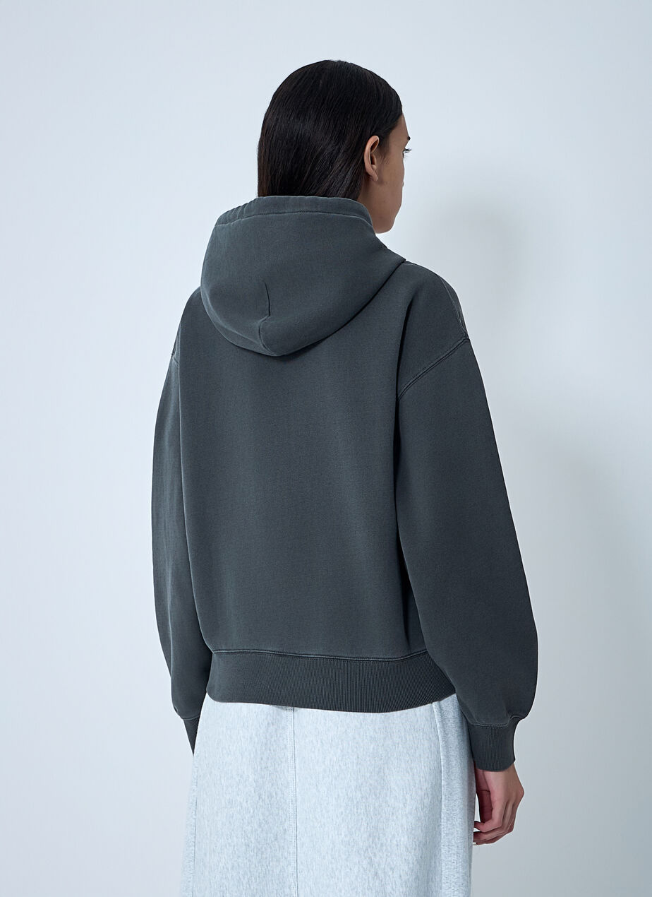 Hooded Logo Motif Sweatshirt