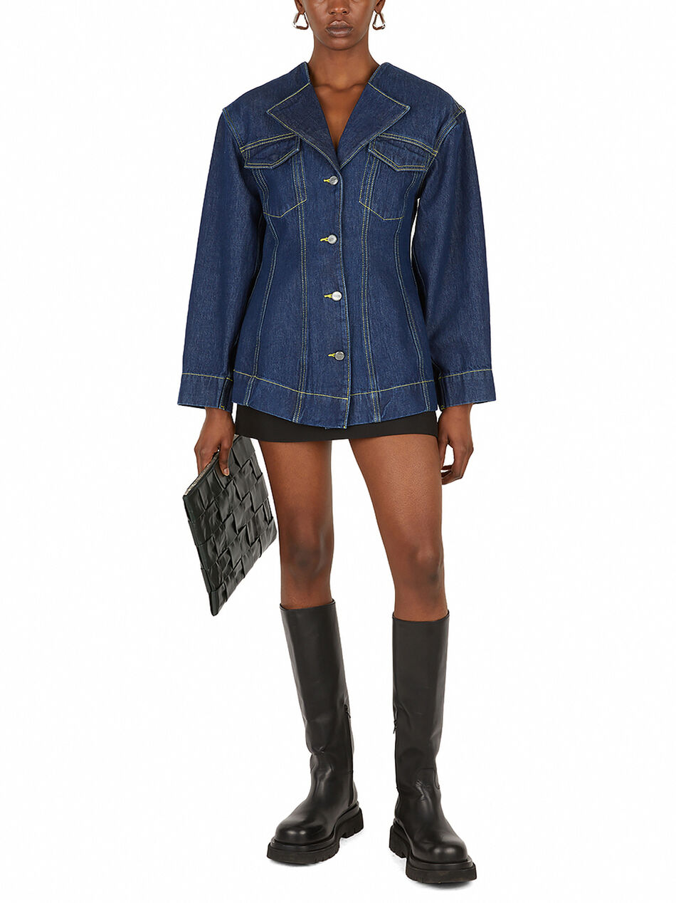 Rinse Denim Fitted Blazer Rinse