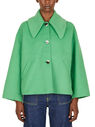 GANNI Oversized Collar Jacket Green flgan0251084grn