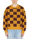 Acne Studios Checkerboard Face Sweater Orange flacn0149028ora
