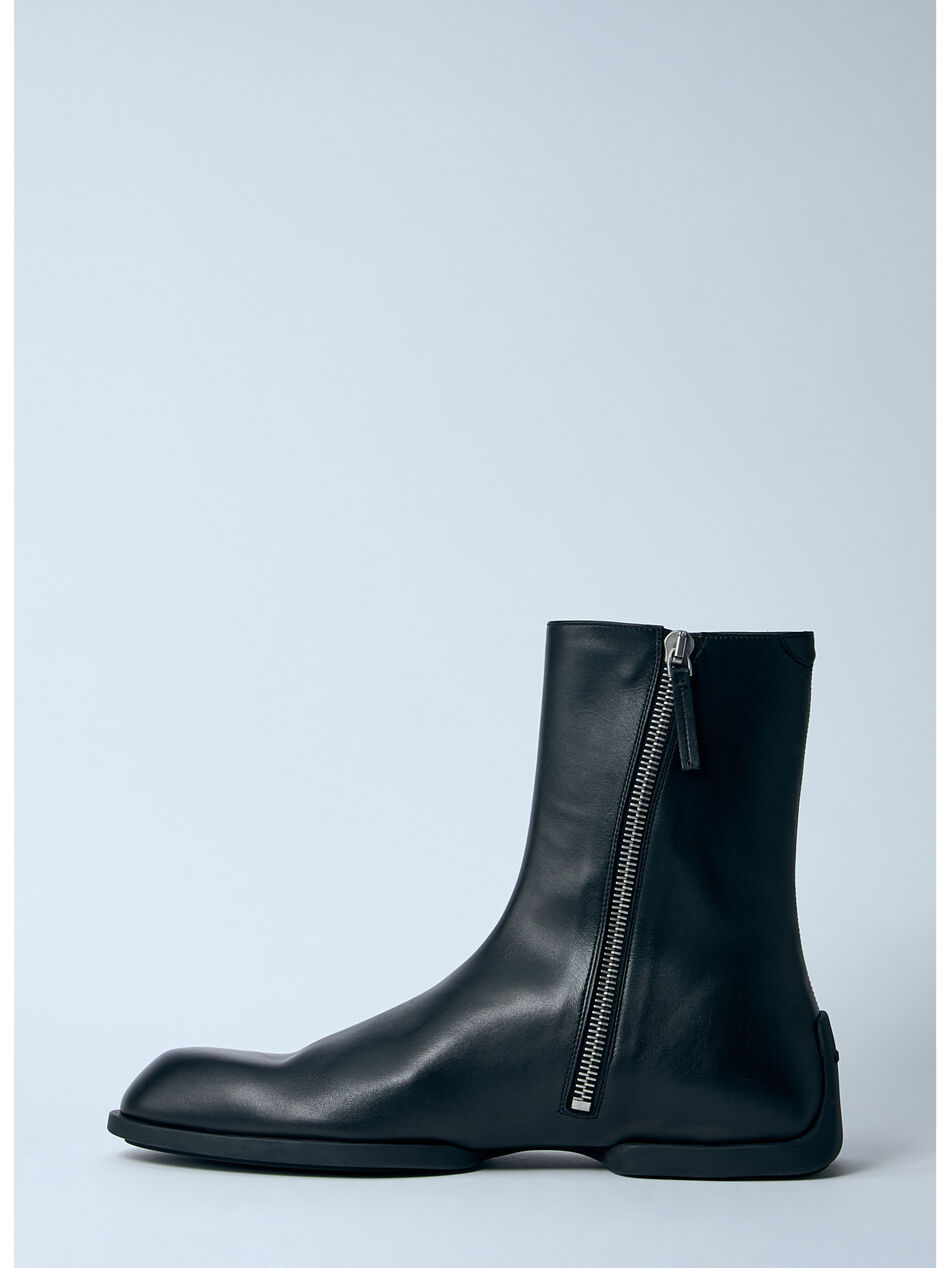 Leather Zip-Up Ankle Boot