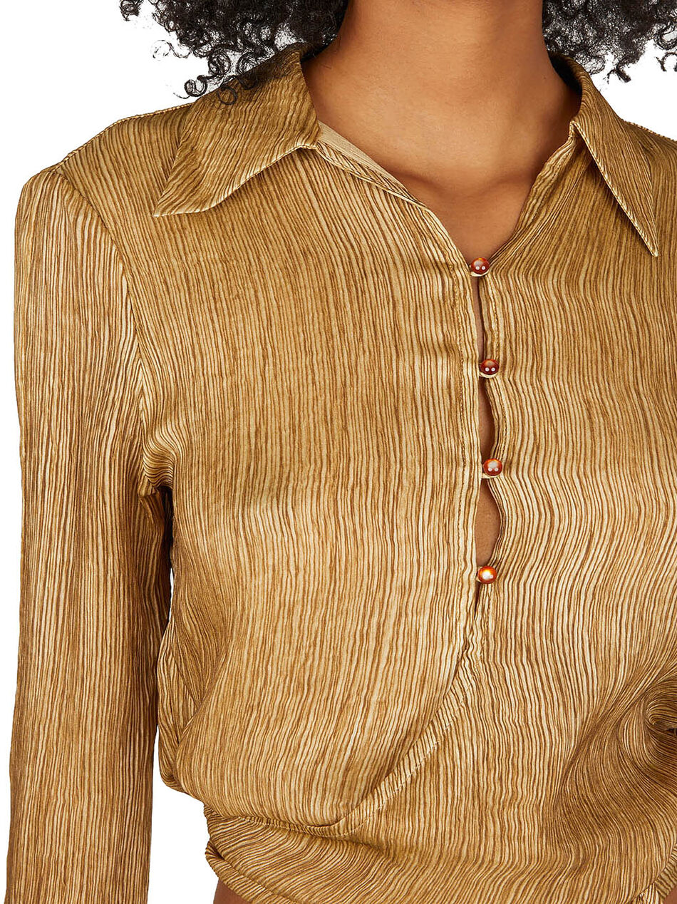 Plisse Wrap Shirt