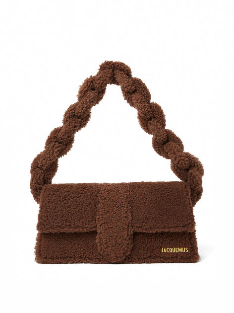 Le Bambidou Shearling Shoulder Bag in Brown