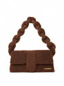 Jacquemus Le Bambidou Shearling Shoulder Bag in Brown  fljac0250027brn