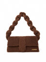 Jacquemus Le Bambidou Shearling Shoulder Bag in Brown Brown fljac0250027brn