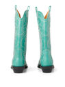 GANNI Mid Shaft Embroidered Western Boot Kelly Green Green flgan0251039grn