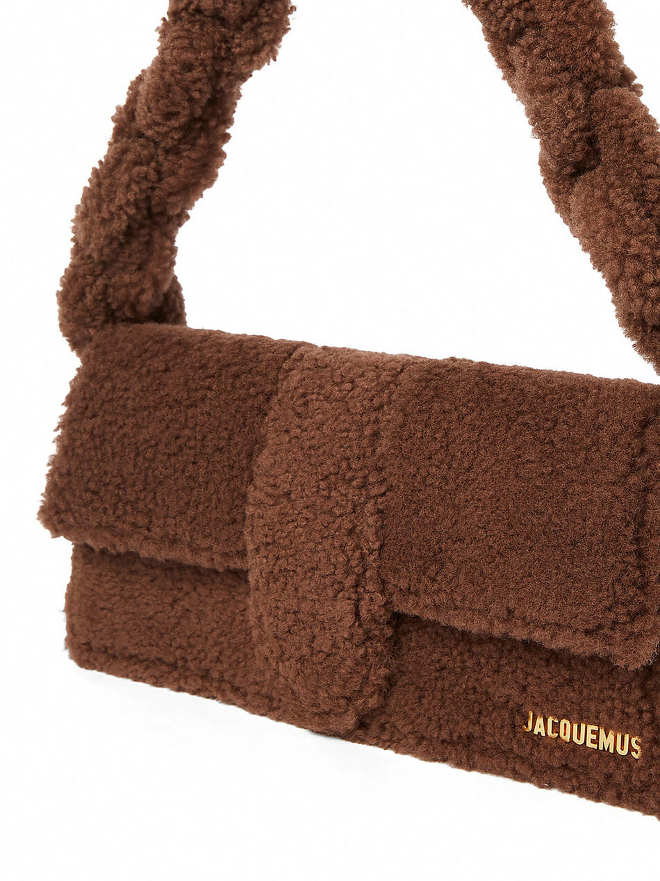 Le Bambidou Shearling Shoulder Bag in Brown
