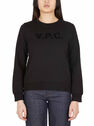 A.P.C. Viva Crewneck Sweatshirt in Black Cotton