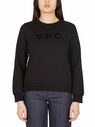 A.P.C. Viva Crewneck Sweatshirt in Black Cotton Black flapc0248011blk