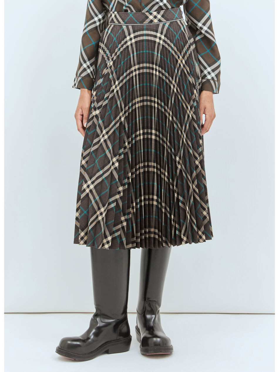 Pleated Wool-Blend Skirt