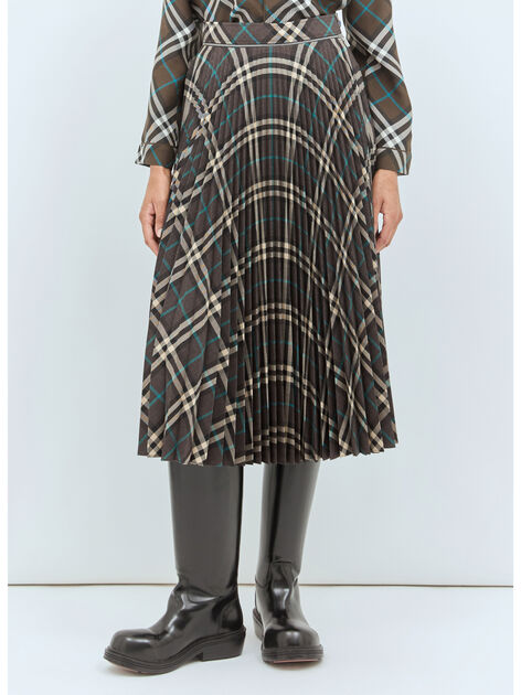 Pleated Wool-Blend Skirt