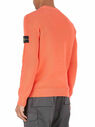 Stone Island Logo Patch Ribbed Orange Sweater Orange flsto0148050ora