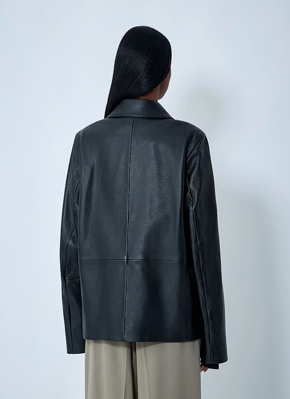 Grained Leather Jacket