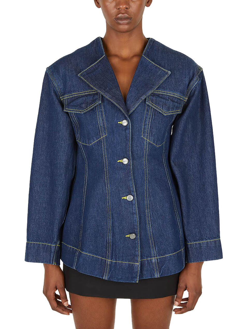 Rinse Denim Fitted Blazer Rinse