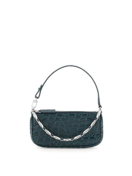 Croco Rachel Mini Shoulder Bag in Green