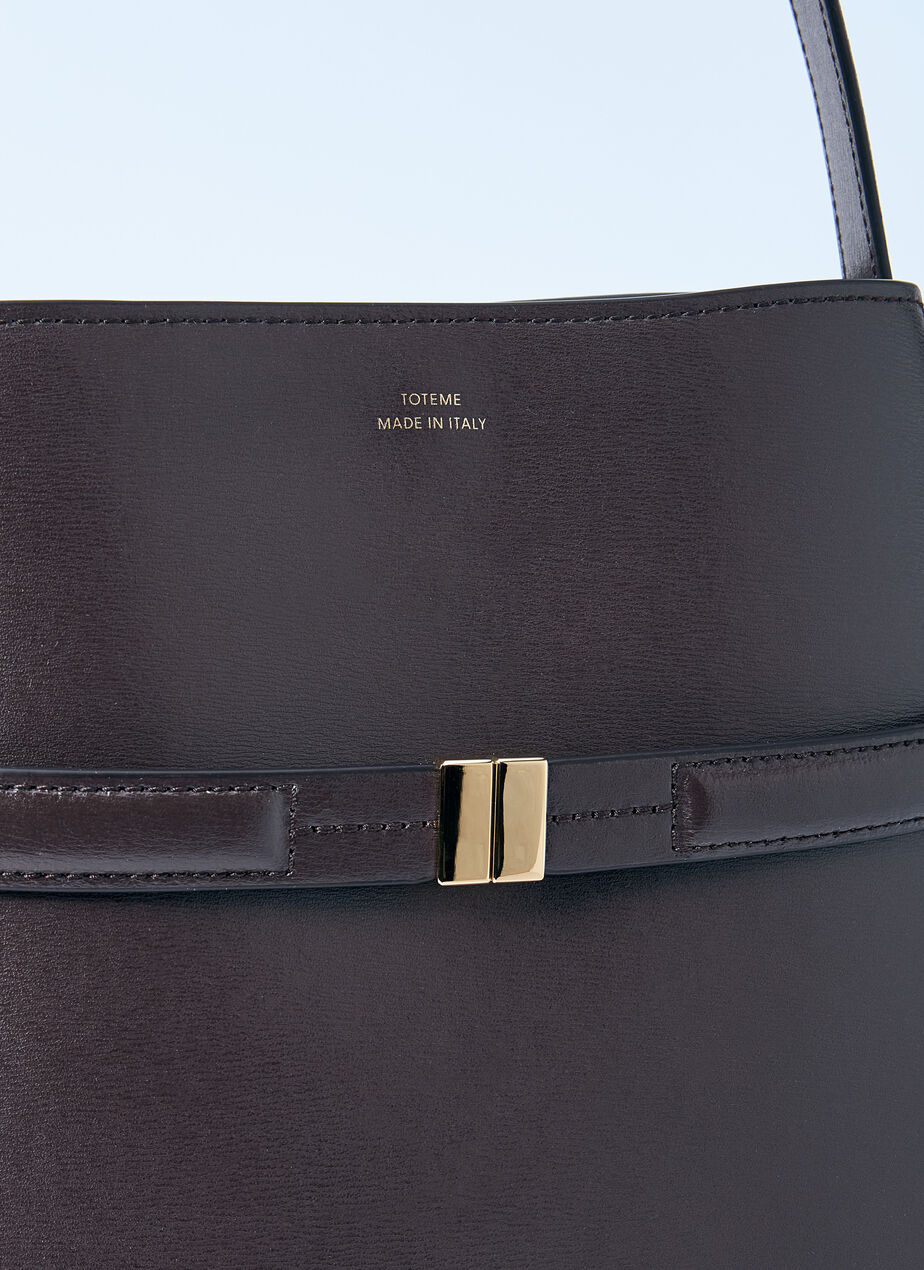 Belted Leather Bucket Bag