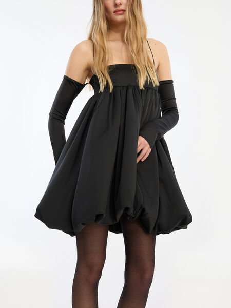 SATIN LS BUBBLE DRESS