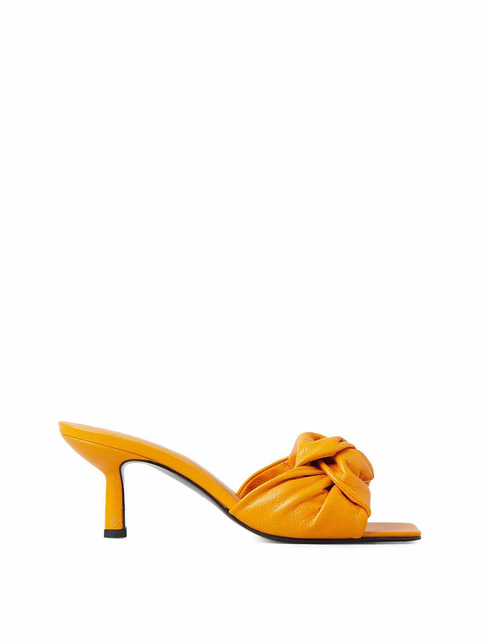 Sabot Lana in Pelle Arancione